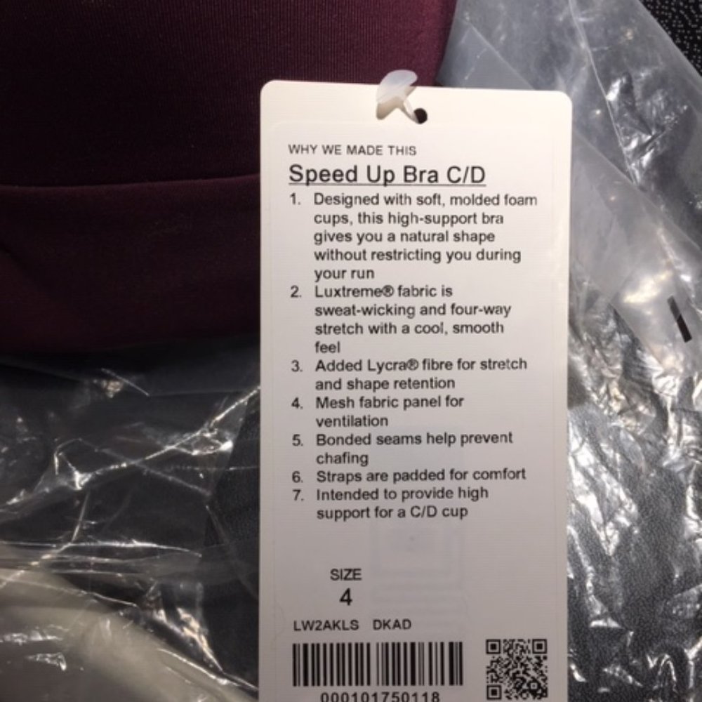 Lululemon Speed Up Bra, Dark Adobe, Sz 4 - Picture 3 of 5